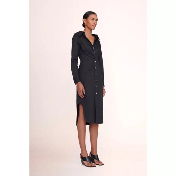 Staud Clea Midi Dress in Black NWT size 0 - Picture 1 of 10